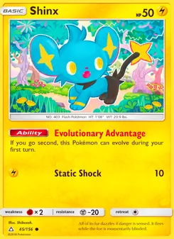 Shinx card from Ultra Prism, number 45/156