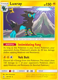 Luxray card from Ultra Prism, number 48/156