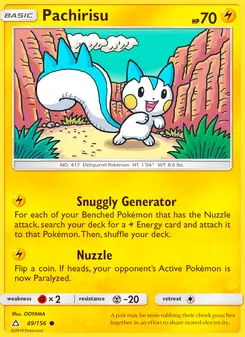 Pachirisu card from Ultra Prism, number 49/156