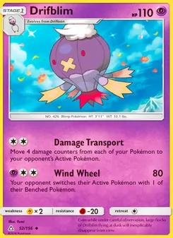 Drifblim card from Ultra Prism, number 52/156