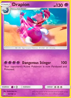 Drapion card from Ultra Prism, number 55/156