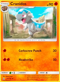 Cranidos card from Ultra Prism, number 64/156