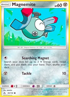 Magnemite card from Ultra Prism, number 80/156