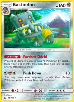 Bastiodon card from Ultra Prism, number 85/156