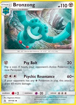 Bronzong card from Ultra Prism, number 87/156