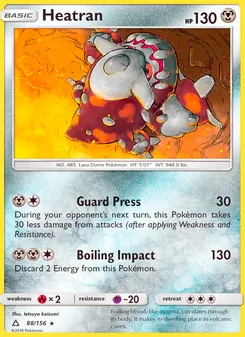 Heatran card from Ultra Prism, number 88/156