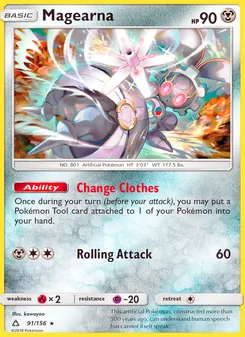 Magearna card from Ultra Prism, number 91/156