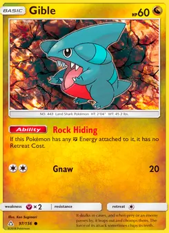 Gible card from Ultra Prism, number 97/156
