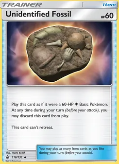 Unidentified Fossil card from Forbidden Light, number 116/131