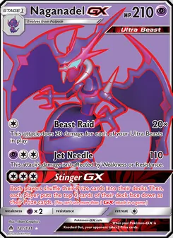 Naganadel GX card from Forbidden Light, number 121/131