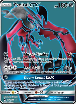 Yveltal GX card from Forbidden Light, number 124/131