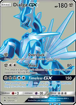 Dialga GX card from Forbidden Light, number 125/131