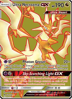 Ultra Necrozma GX card from Forbidden Light, number 127/131