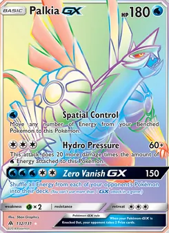 Palkia GX card from Forbidden Light, number 132/131