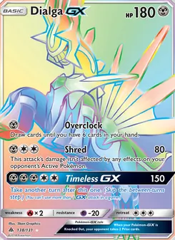 Dialga GX card from Forbidden Light, number 138/131