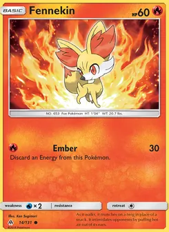 Fennekin card from Forbidden Light, number 14/131