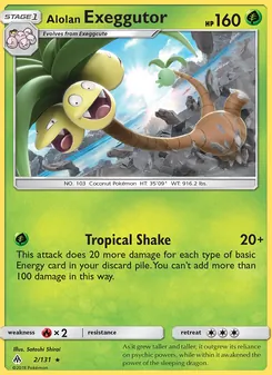 Alolan Exeggutor card from Forbidden Light, number 2/131