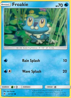Froakie card from Forbidden Light, number 22/131