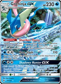 Greninja GX card from Forbidden Light, number 24/131