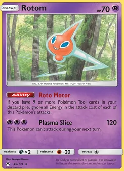 Rotom card from Forbidden Light, number 40/131