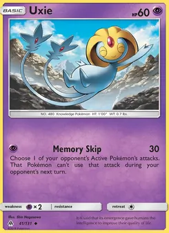 Uxie card from Forbidden Light, number 41/131
