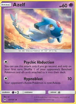 Azelf card from Forbidden Light, number 43/131