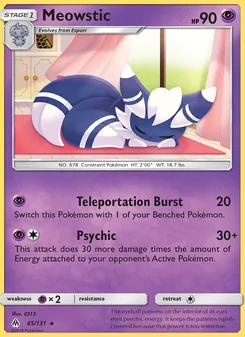 Meowstic card from Forbidden Light, number 45/131
