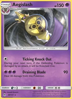 Aegislash card from Forbidden Light, number 49/131