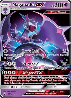 Naganadel GX card from Forbidden Light, number 56/131