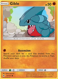 Gible card from Forbidden Light, number 60/131