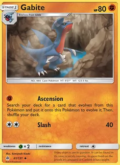 Gabite card from Forbidden Light, number 61/131