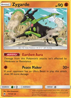 Zygarde card from Forbidden Light, number 71/131