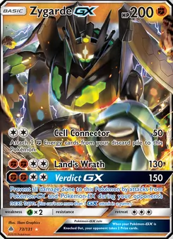 Zygarde GX card from Forbidden Light, number 73/131