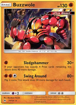 Buzzwole card from Forbidden Light, number 77/131