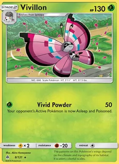 Vivillon card from Forbidden Light, number 8/131