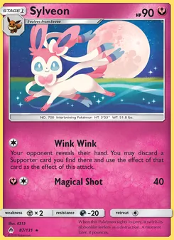 Sylveon card from Forbidden Light, number 87/131