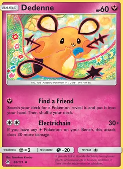 Dedenne card from Forbidden Light, number 88/131