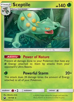 Sceptile card from Celestial Storm, number 10/168