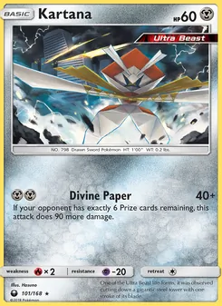 Kartana card from Celestial Storm, number 101/168