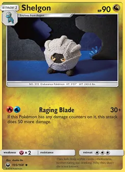 Shelgon card from Celestial Storm, number 105/168
