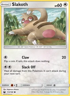 Slakoth card from Celestial Storm, number 113/168