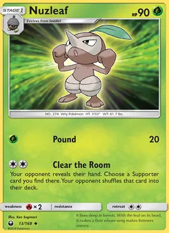Nuzleaf card from Celestial Storm, number 13/168