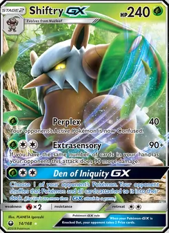 Shiftry GX card from Celestial Storm, number 14/168