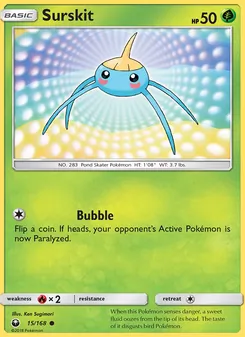 Surskit card from Celestial Storm, number 15/168