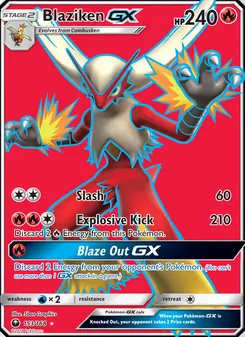 Blaziken GX card from Celestial Storm, number 153/168