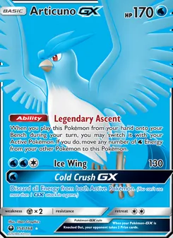 Articuno GX card from Celestial Storm, number 154/168