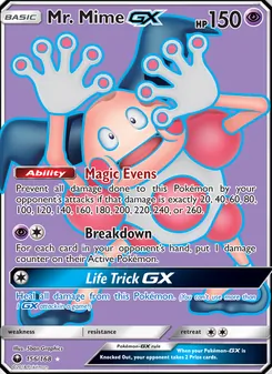 Mr. Mime GX card from Celestial Storm, number 156/168