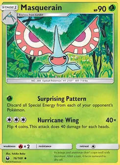 Masquerain card from Celestial Storm, number 16/168