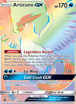 Articuno GX card from Celestial Storm, number 171/168