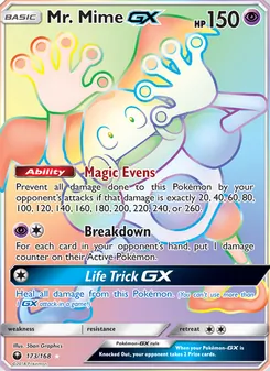 Mr. Mime GX card from Celestial Storm, number 173/168
